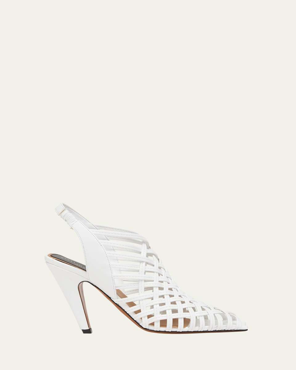 Spure Woven Slingback Peep-Toe Pumps